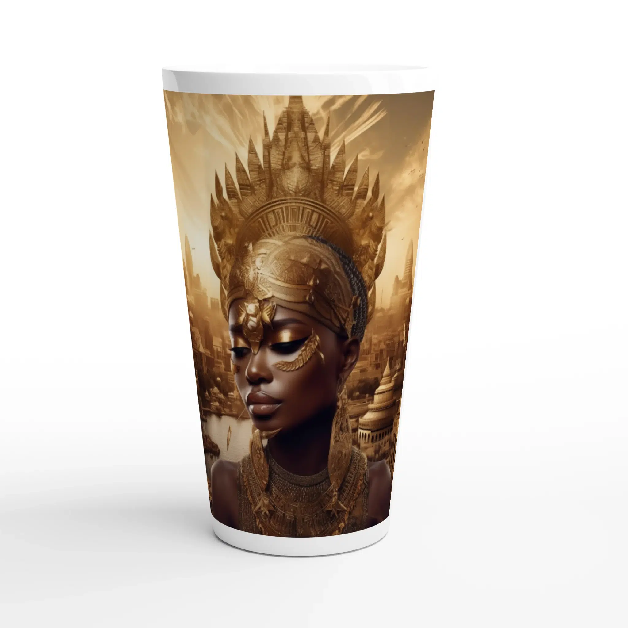 NeoGoddess 17oz Ceramic Latte Mug – Glossy White, Dishwasher & Microwave Safe