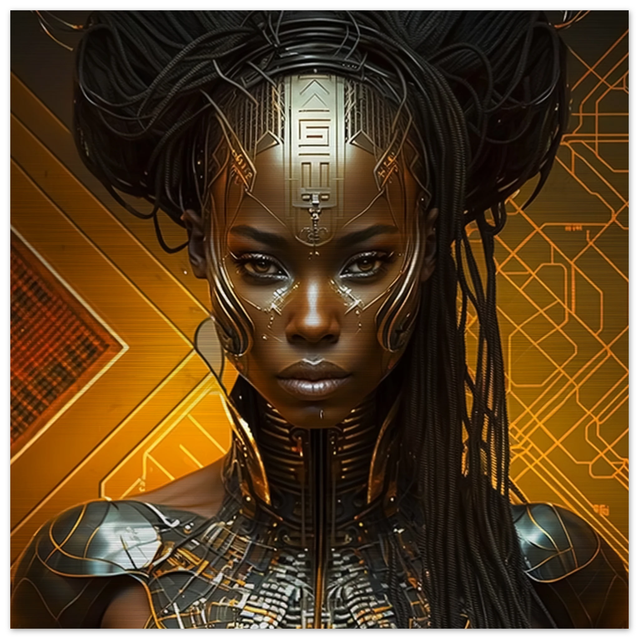 Cyber Goddess One-of-One Brushed Silver Collector’s Edition 24x36″